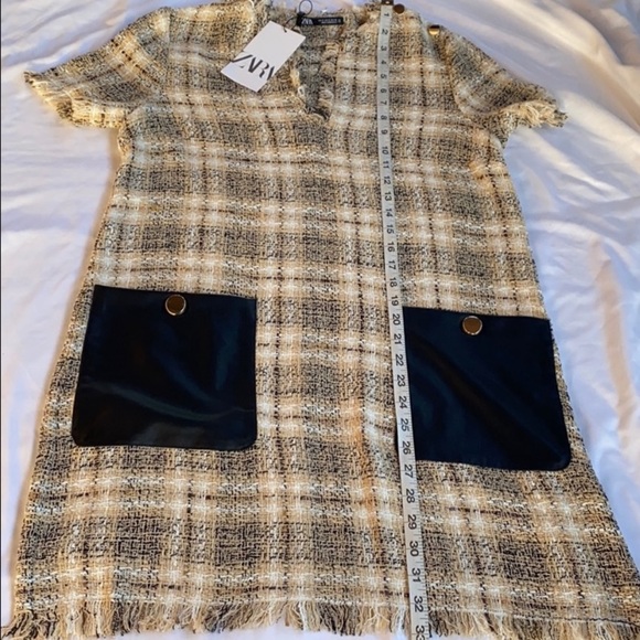 Zara Tweed Shift Dress Sz S - Picture 6 of 9